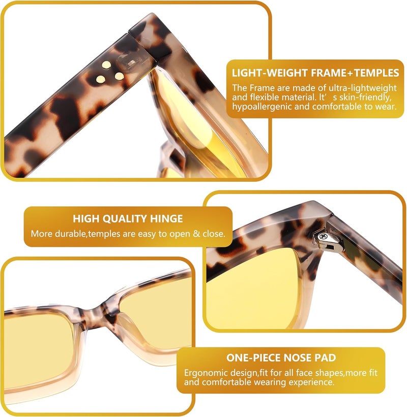 COASION Classic Non-prescription Clear Lens Eyeglasses for Women Thick Square Frame Eyewear - Image 4